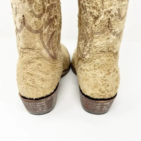 Old Gringo Suede Distressed Western Cowboy Boots Tan Size 7.5 B - Picture 4 of 15